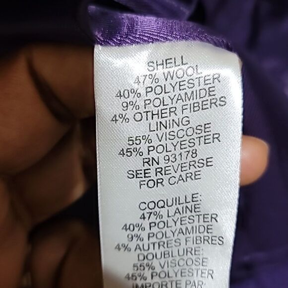 House of Harlow 1960 Women's Purple Woolblend Peacoat Sz Small NWT - Picture 11 of 11